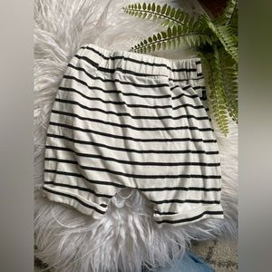 Mini Heroes Classic White Toddler Shorts with Black Stripes